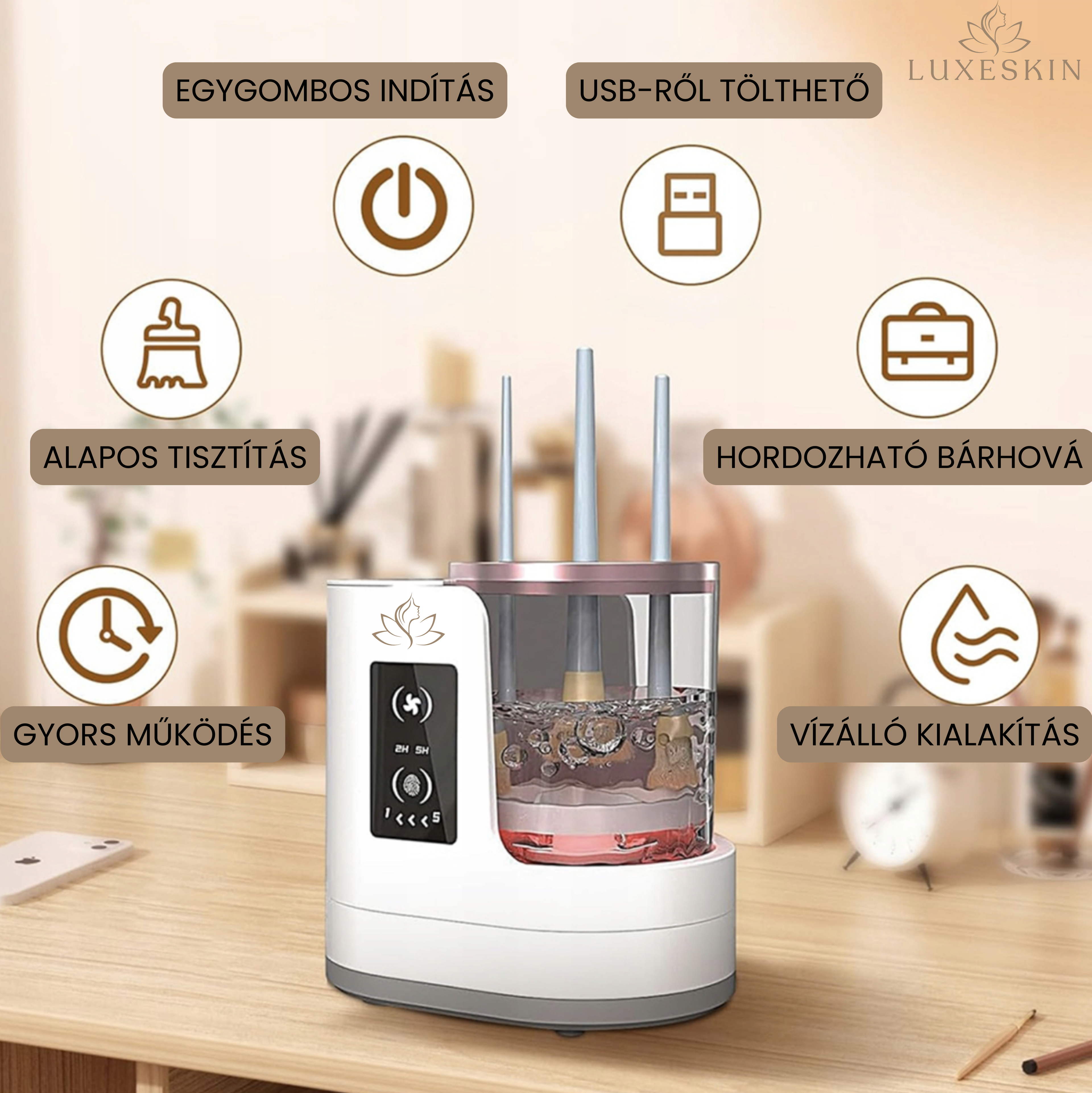 Luxeskin - InstantClean Ecsetmosó